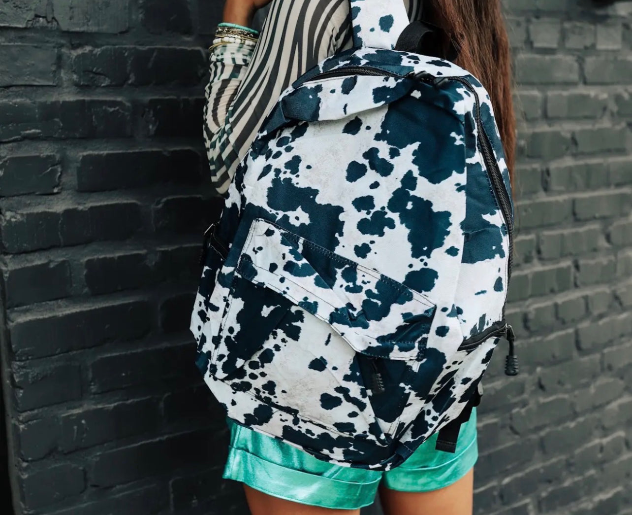 Black Cowhide Backpack